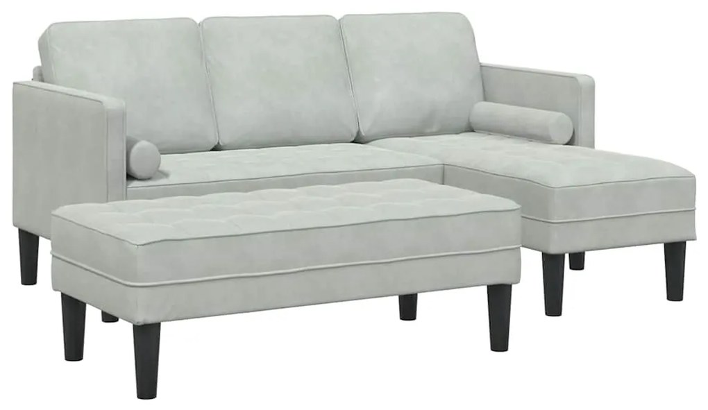 vidaXL Σετ Καναπέ 2 pcs Ανοιχτό γκρι 173 x 131 x 67 εκ Βελούδο