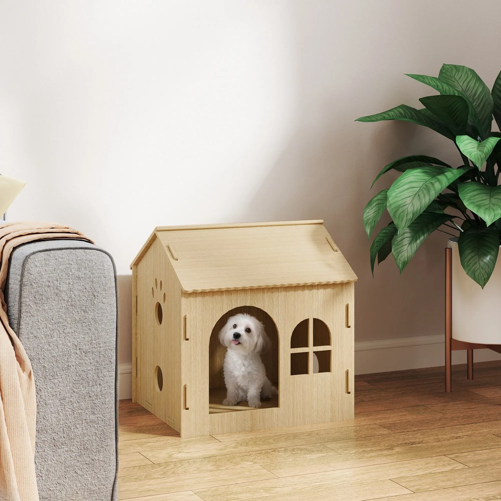 PawHut Σπιτάκι σκύλου/γάτας για εσωτερικό χώρο, χαριτωμένος σχεδιασμός, 50 x 41 x 51 εκ.