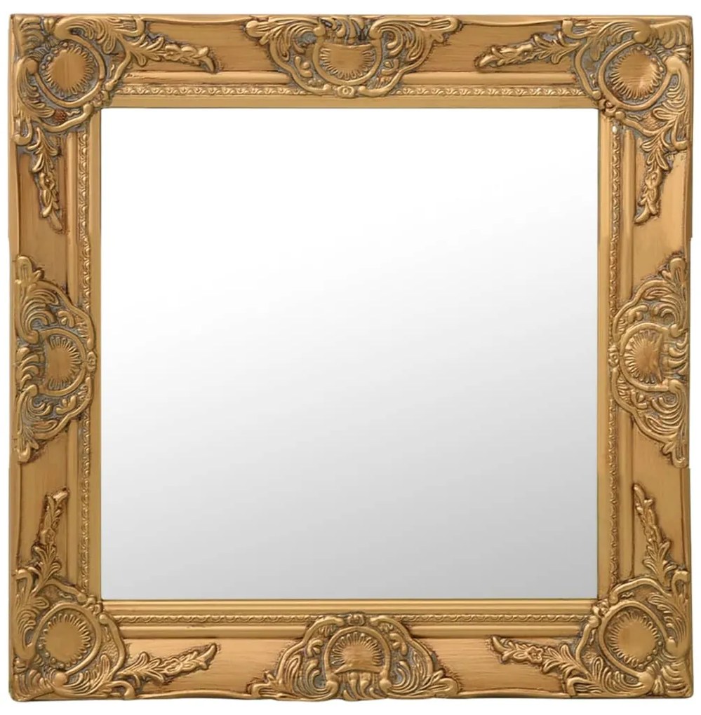 vidaXL Καθρέφτης Τοίχου με Μπαρόκ Στιλ Χρυσός 50 x 50 εκ.