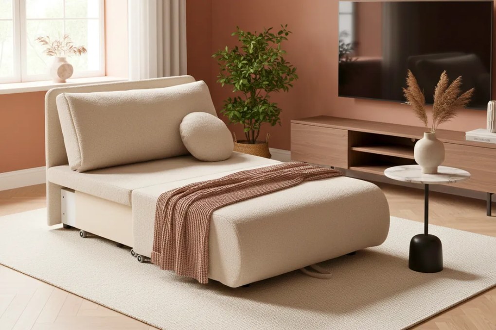 Πολυθρόνα - Κρεβάτι Boucle-Beige