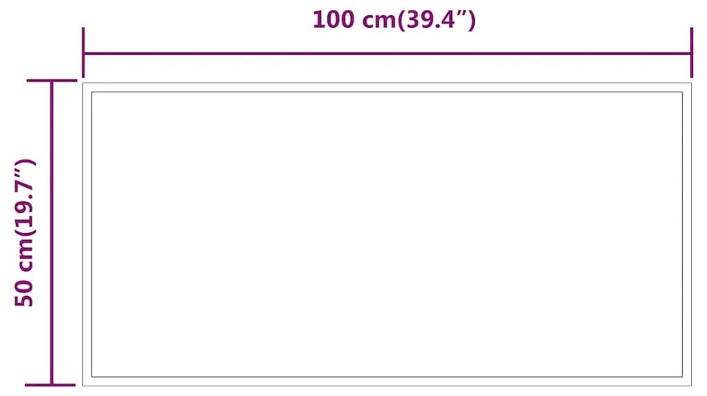 vidaXL Καθρέφτης Μπάνιου με LED 100x50 εκ.