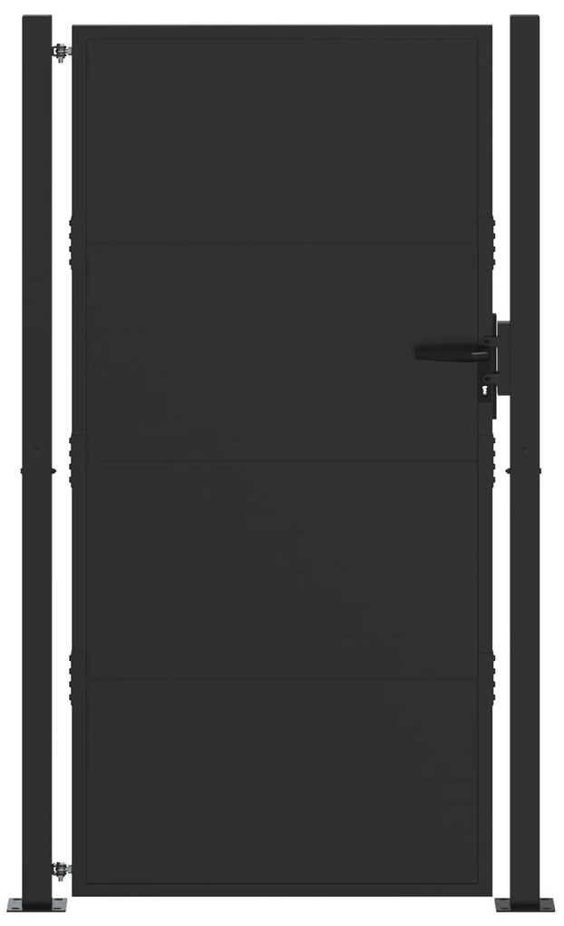 vidaXL Πύλη Κήπου Μαύρο 100 x 175 cm Ατσάλι με Επικάλυψη Πούδρας