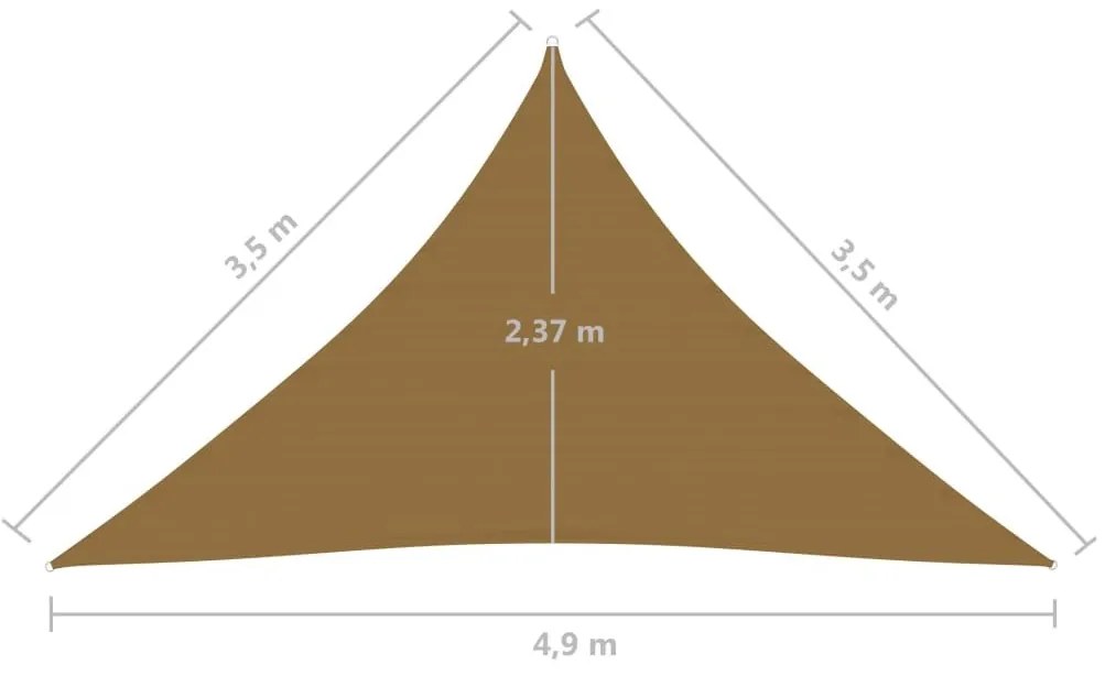 Πανί Σκίασης Taupe 3,5 x 3,5 x 4,9 μ. από HDPE 160 γρ./μ² - Μπεζ-Γκρι