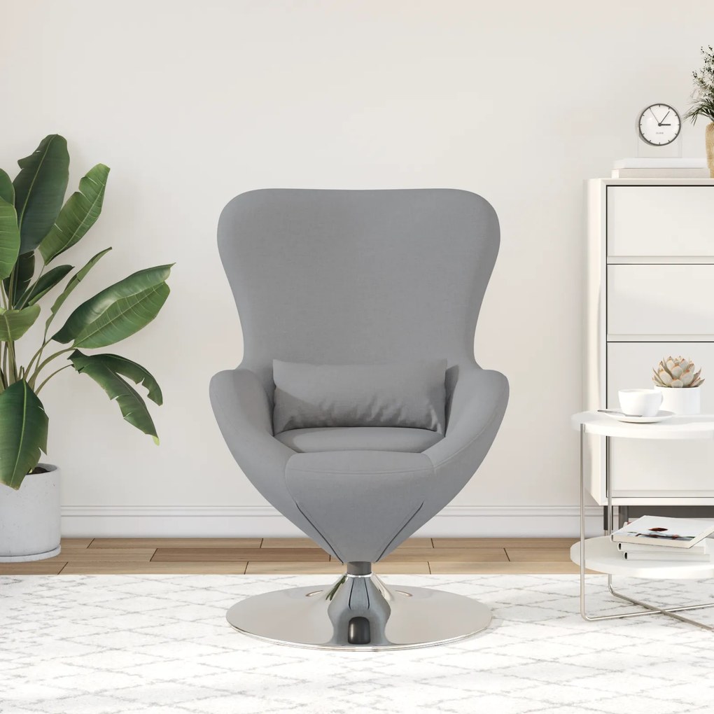 vidaXL Πολυθρόνα Αυγού Light Grey Fabric