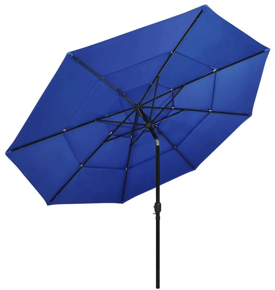 Ομπρέλα 3 Επιπέδων Αζούρ Μπλε 3,5 μ. με Ιστό Αλουμινίου - Μπλε