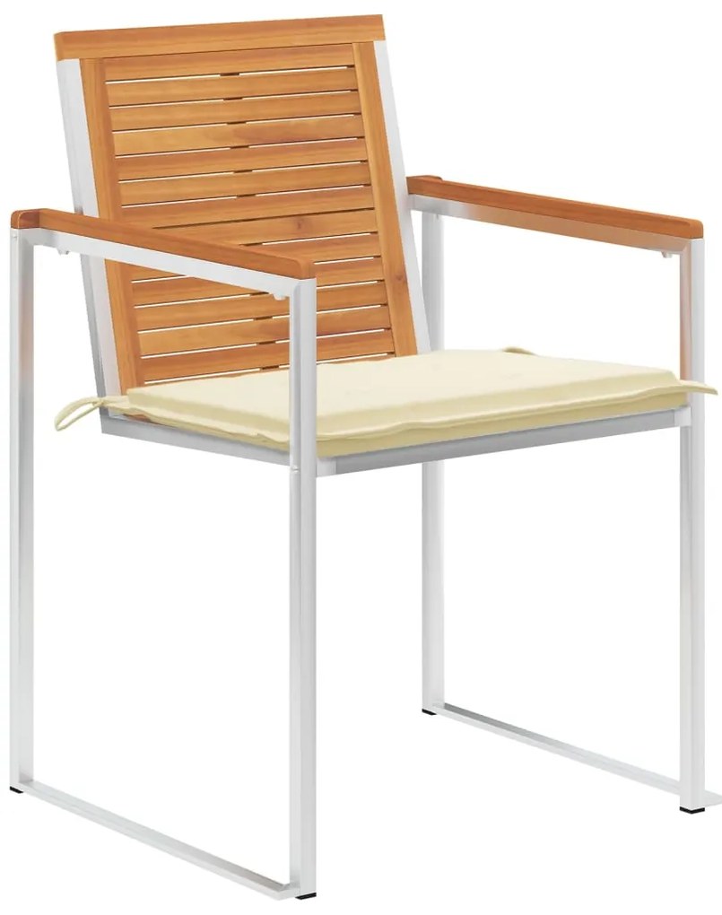 vidaXL Καρέκλες Κήπου 4 τεμ. από Μασίφ Ξύλο Ακακίας με Μαξιλάρια