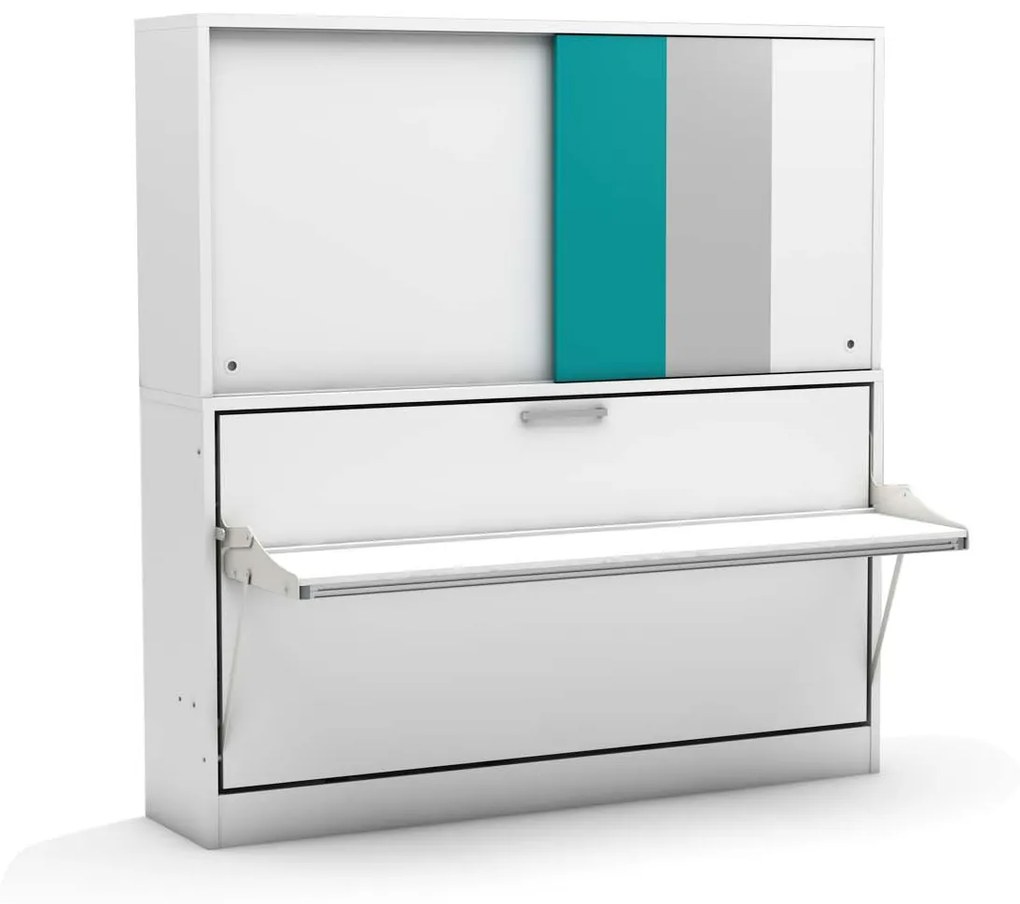 Κρεβάτι Τοίχου Diva Academy - Κρεβάτι Με Γραφείο 90x190cm - Verde