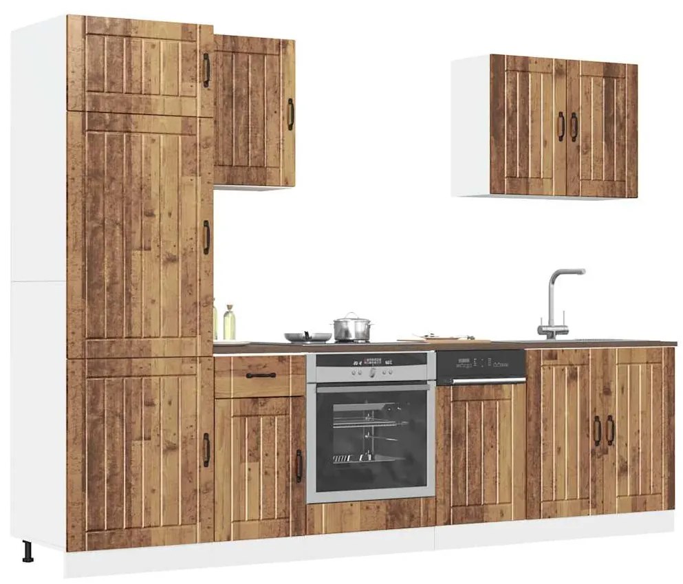 vidaXL Σετ Ντουλάπια Κουζίνας 7 Τεμαχίων Lucca Επεξεργασμένο Ξύλο