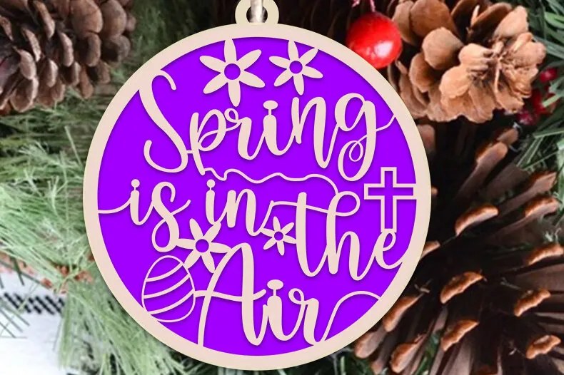 Σετ των 2 Intra απο ξύλο plywood 3mm-4mm πάχος – Η άνοιξη είναι στο Air στολίδι Δίασταση  20x20 cm INTRAFABR-53946074