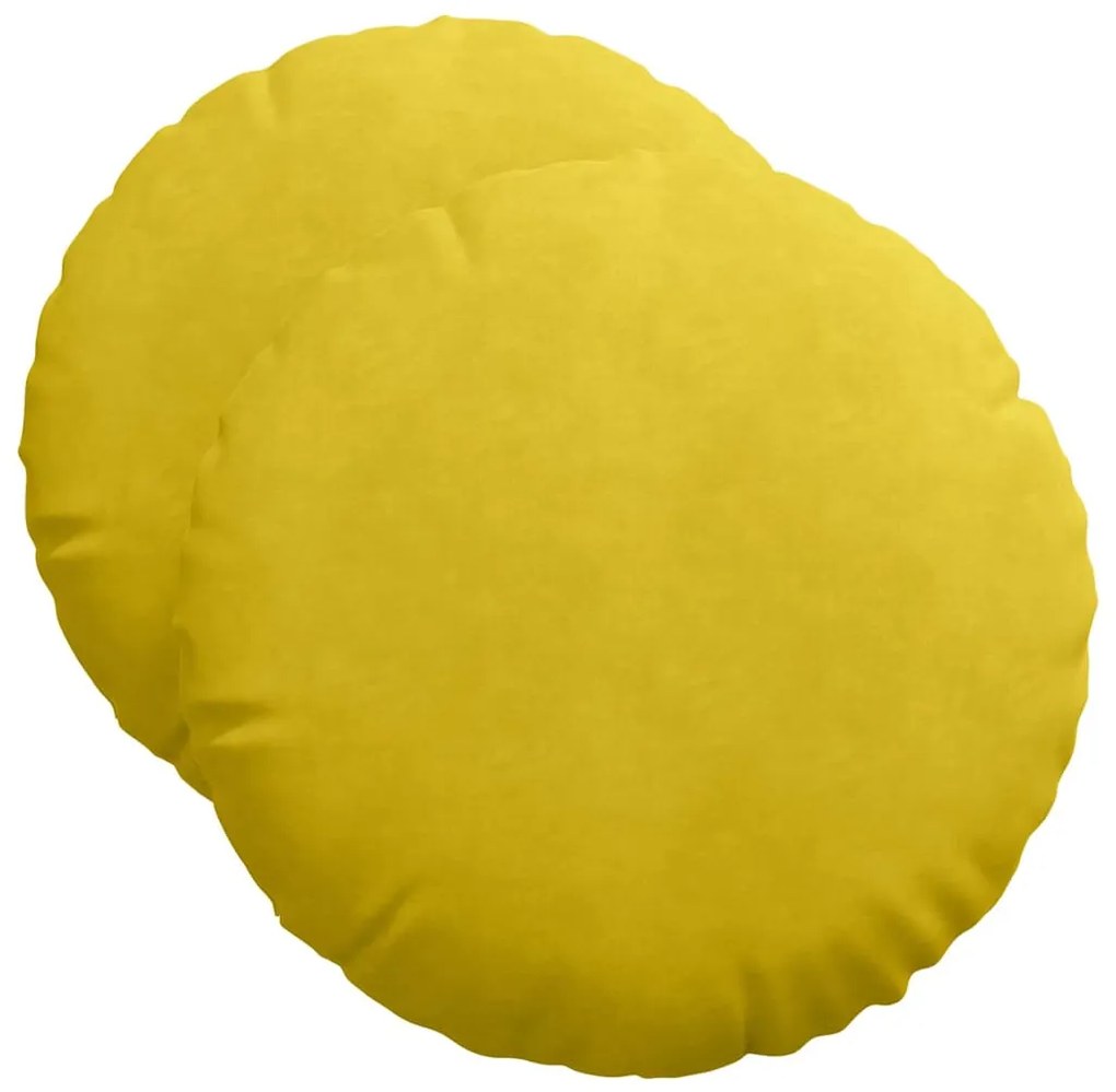 vidaXL Μαξιλάρια καθισμάτων 2 pcs Κίτρινο Ø 40 x 13 εκ. Βελούδο