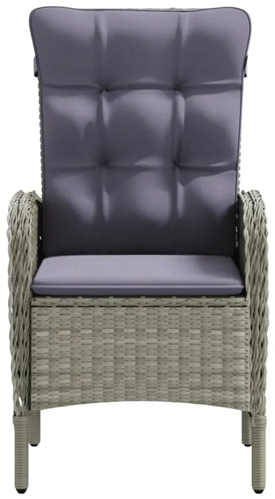 vidaXL Σετ Τραπεζαρίας Κήπου 5 Τεμαχίων Γκρι / Μαύρο με Μαξιλάρια