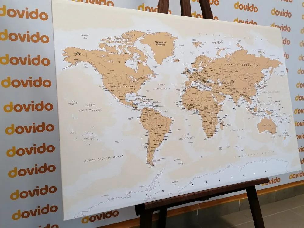 Εικόνα στον παγκόσμιο χάρτη φελλού με vintage πινελιά - 90x60  smiley