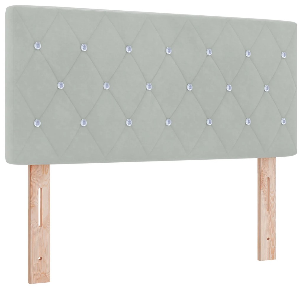 vidaXL Κρεβάτι με Στρώμα Light Grey 90x200 cm από Βελούδο