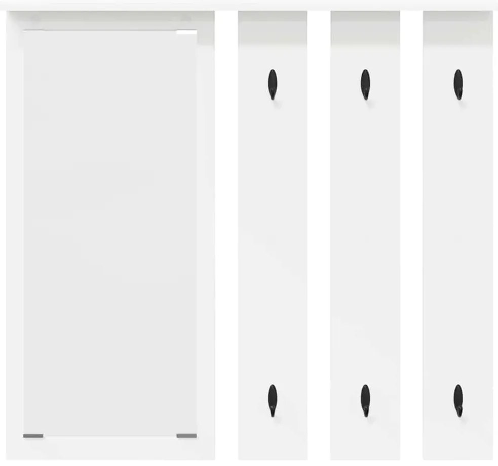 vidaXL Τοίχου Κρεμάστρα Λευκό 84 x 10 x 80 εκ. Επεξεργασμένο ξύλο