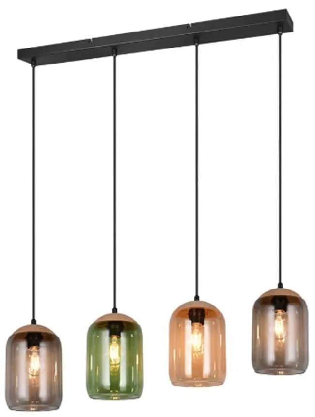Φωτιστικό Οροφής - Ράγα Cork 364600417 90x15x150cm 4xE27 10W Multi Trio Lighting