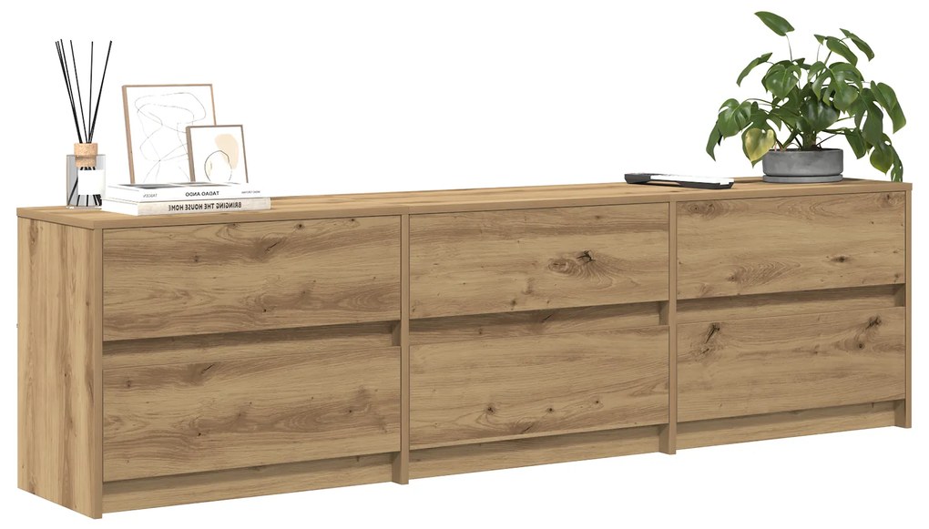 vidaXL Ντουλάπι TV Καφέ 181 x 34 x 50 εκ. Επεξεργασμένο ξύλο