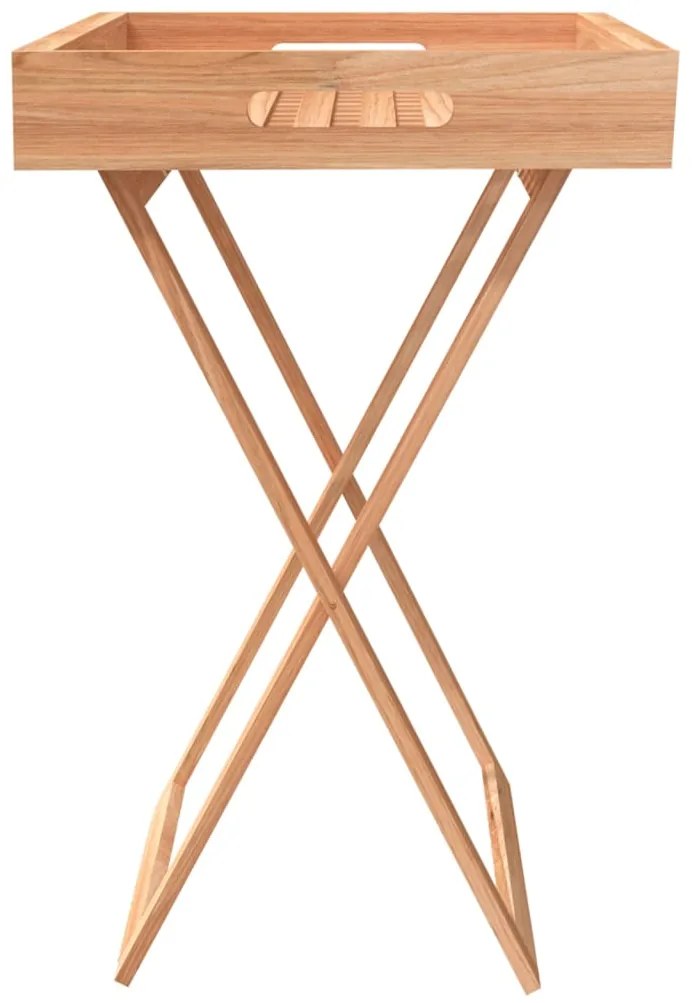 vidaXL Τραπέζι Δίσκος Πτυσσόμενο 52x36x56,5 εκ. Μασίφ Ξύλο Καρυδιάς