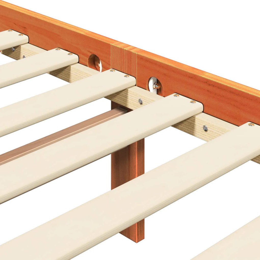 vidaXL Σκελετός Κρεβατιού με κεφαλάρι 2 pcs Κερωτό καφέ 180 x 200 cm