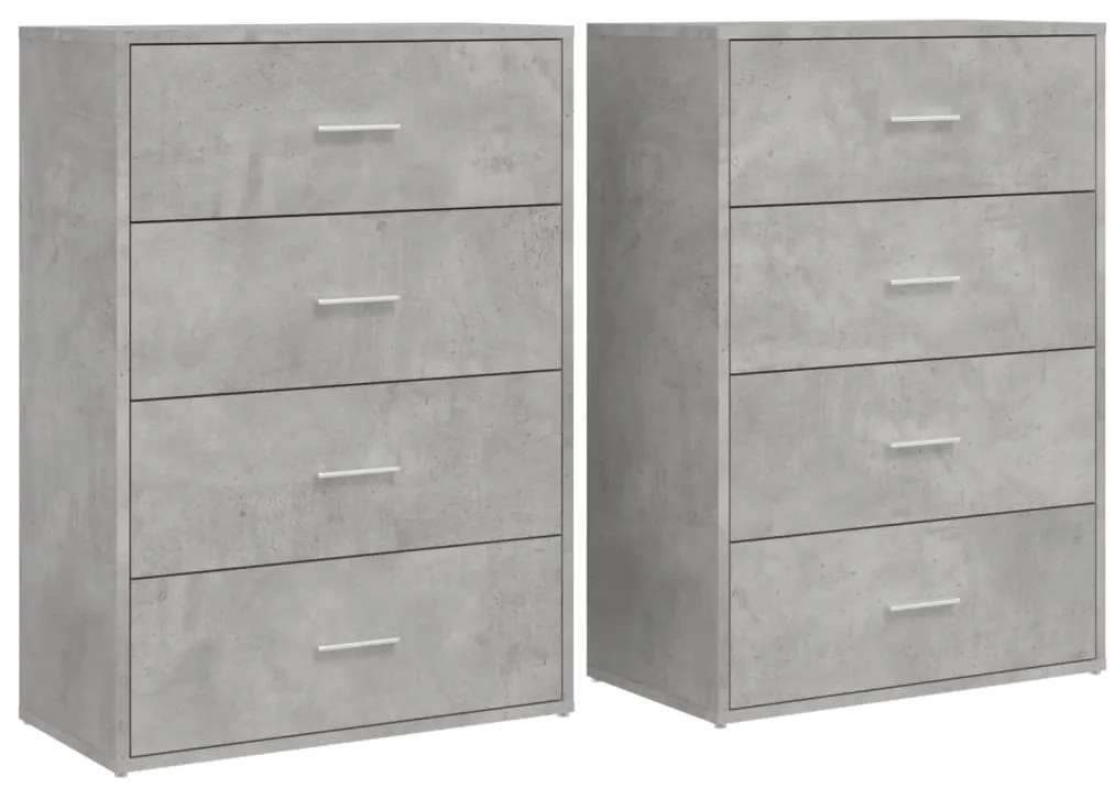 vidaXL Βοηθητικά Ντουλάπια 2 τεμ. Γκρι Σκυρ. 60x31x84 εκ. Επεξ. Ξύλο