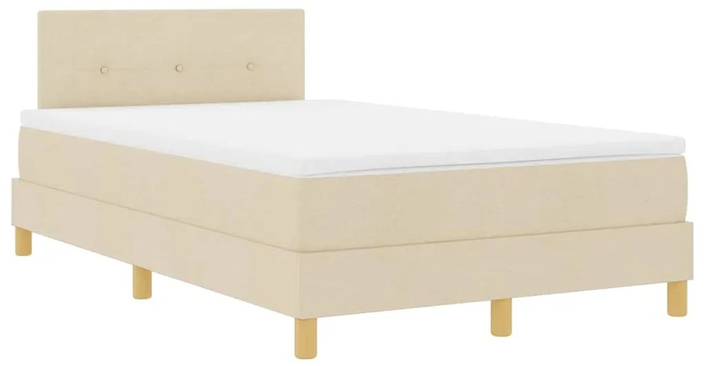 vidaXL Κρεβάτι box spring με στρώμα με στρώμα Κρεμ 120 x 190 cm ύφασμα