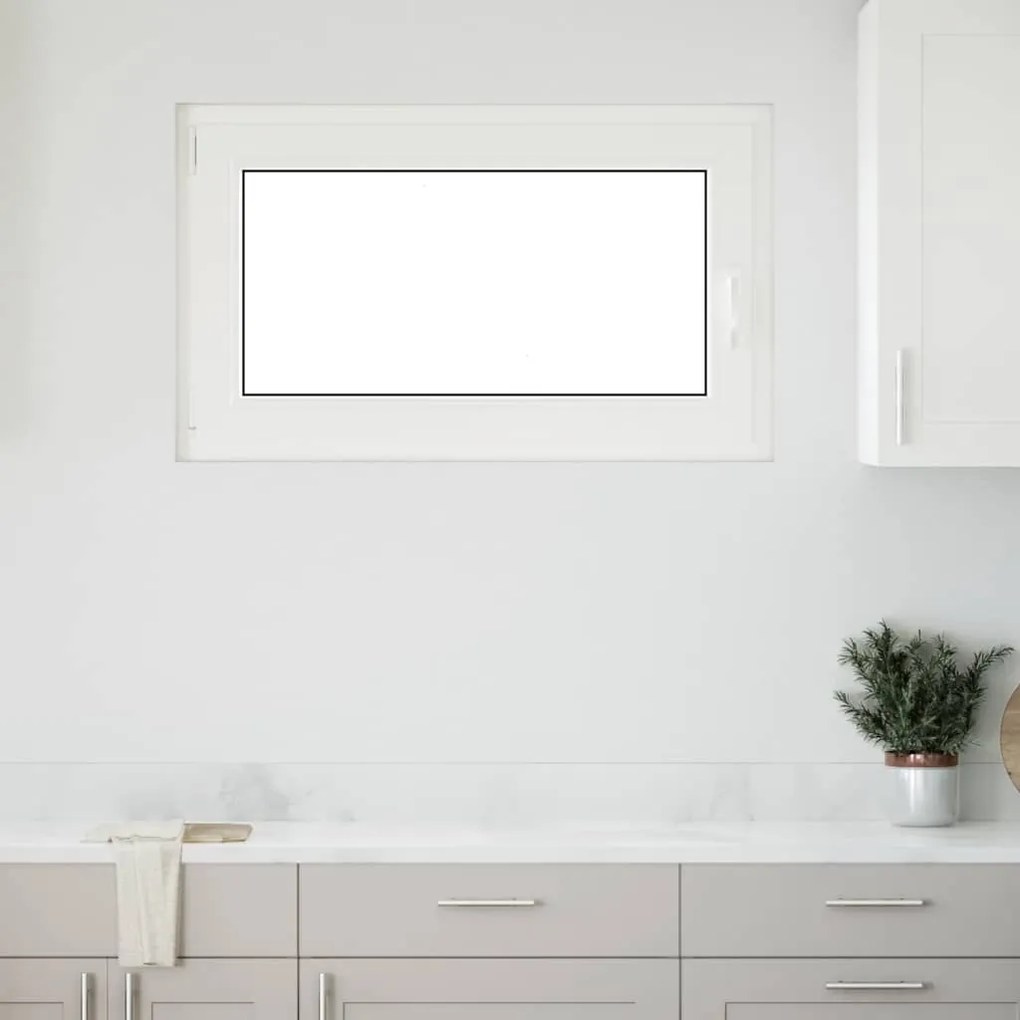 vidaXL Παράθυρο Υπογείου "RISOR" 100x70 εκ. Ανακλινόμενο &amp; Περιστρεφόμενο DIN Αριστερά Λευκό