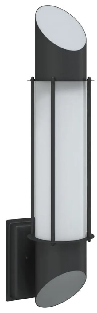 vidaXL Φωτιστικό Τοίχου Εξωτερικού Χώρου Μαύρο από Ανοξείδωτο Ατσάλι