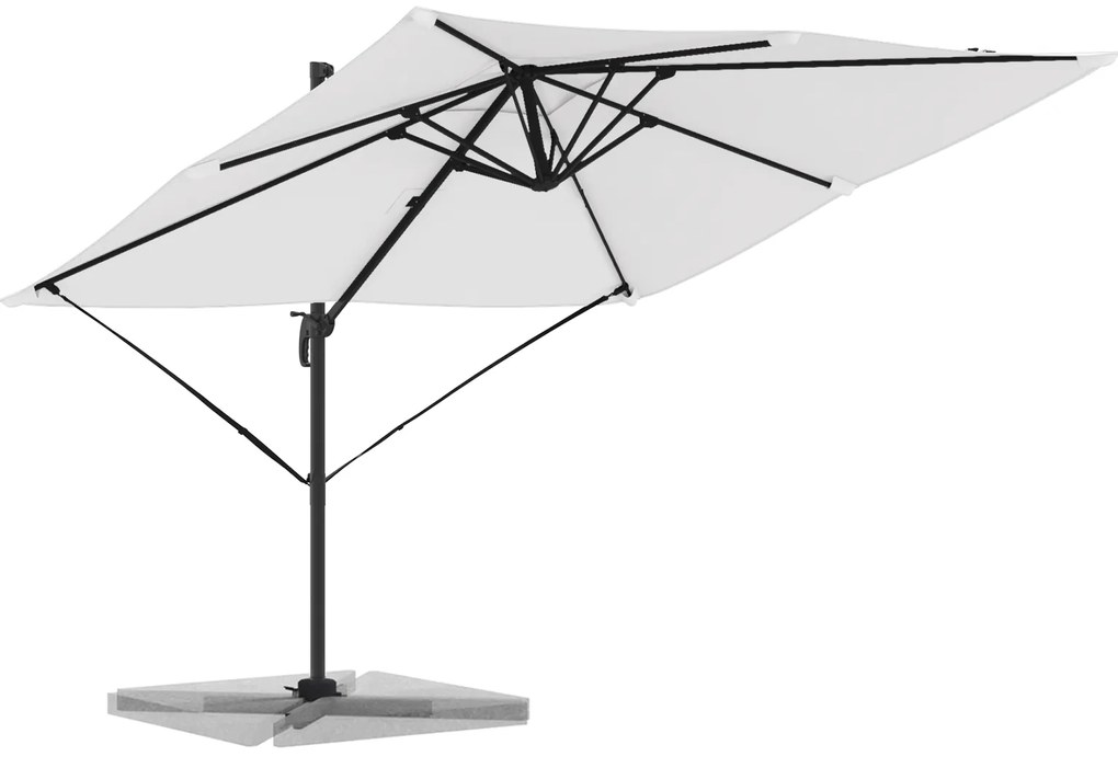 vidaXL Κάτινγκερ Ρώμη Ομπρέλα Άμμος 286x285x265 εκ. Αλουμίνιο
