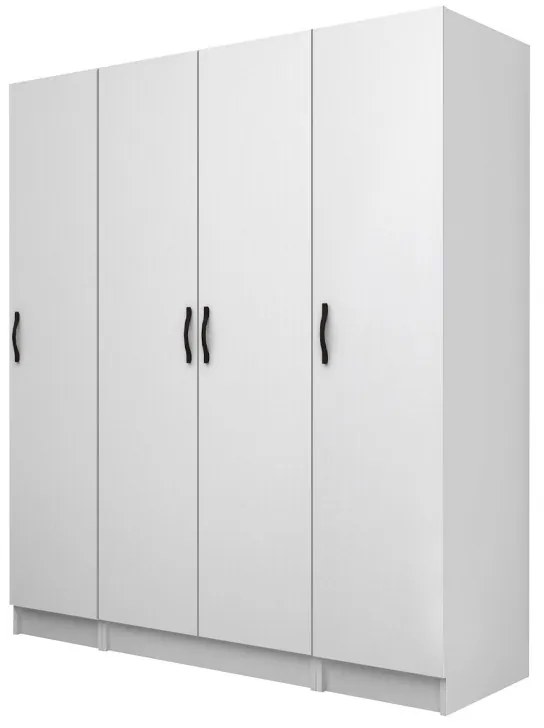 Megapap Ντουλάπα Ρούχων Vivian Τετράφυλλη Λευκό 160x51,8x181εκ.