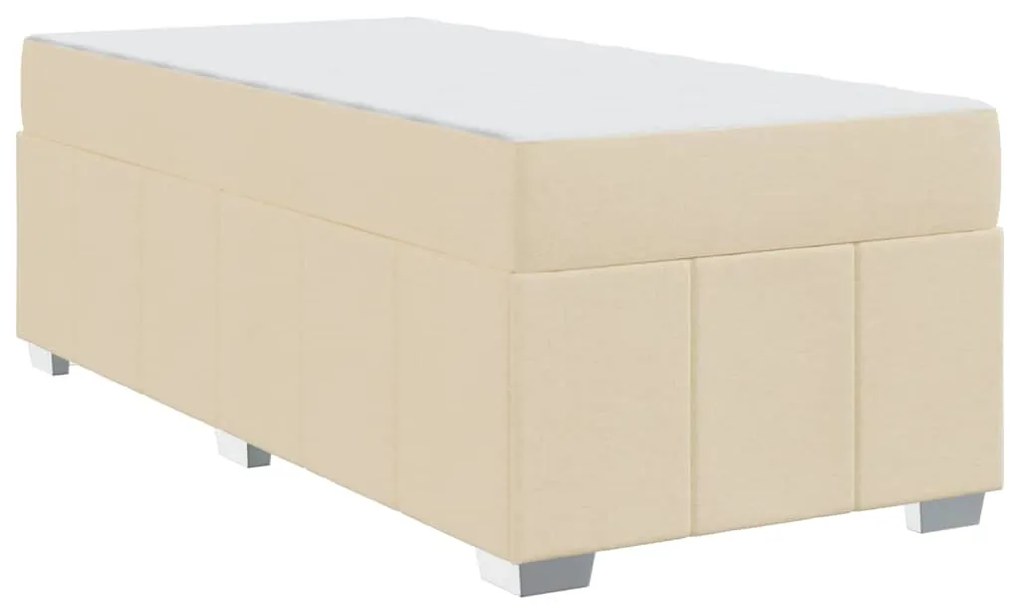 vidaXL Σκελετός Κρεβατιού Κρεμ 90 x 190 cm ύφασμα