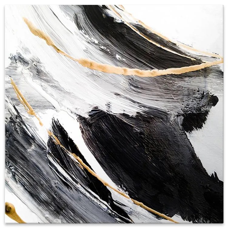 Πίνακας σε καμβά &quot;Golden And Silver Reflections&quot; Megapap ψηφιακής εκτύπωσης 100x100x3εκ.