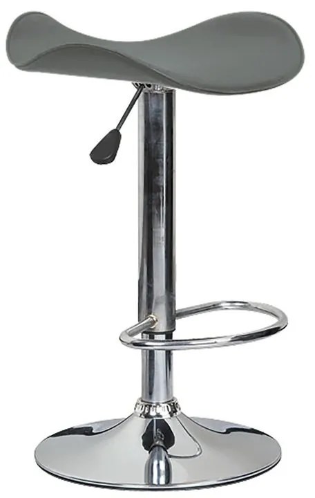 WOODWELL ΕΜ100,3SADDLE Σκαμπό BAR, Βάση Χρώμιο, Pvc Γκρι, Ρύθμιση Ύψους, Περιστρεφόμενο 45x43x58/64-79/85cm ΕΜ100,3