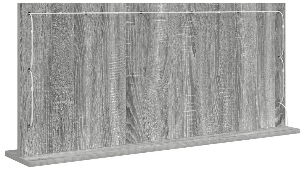 vidaXL Καθρέφτης Vanity με LED Φώτα Γκρι Σομπάνα 100x45x18 εκ