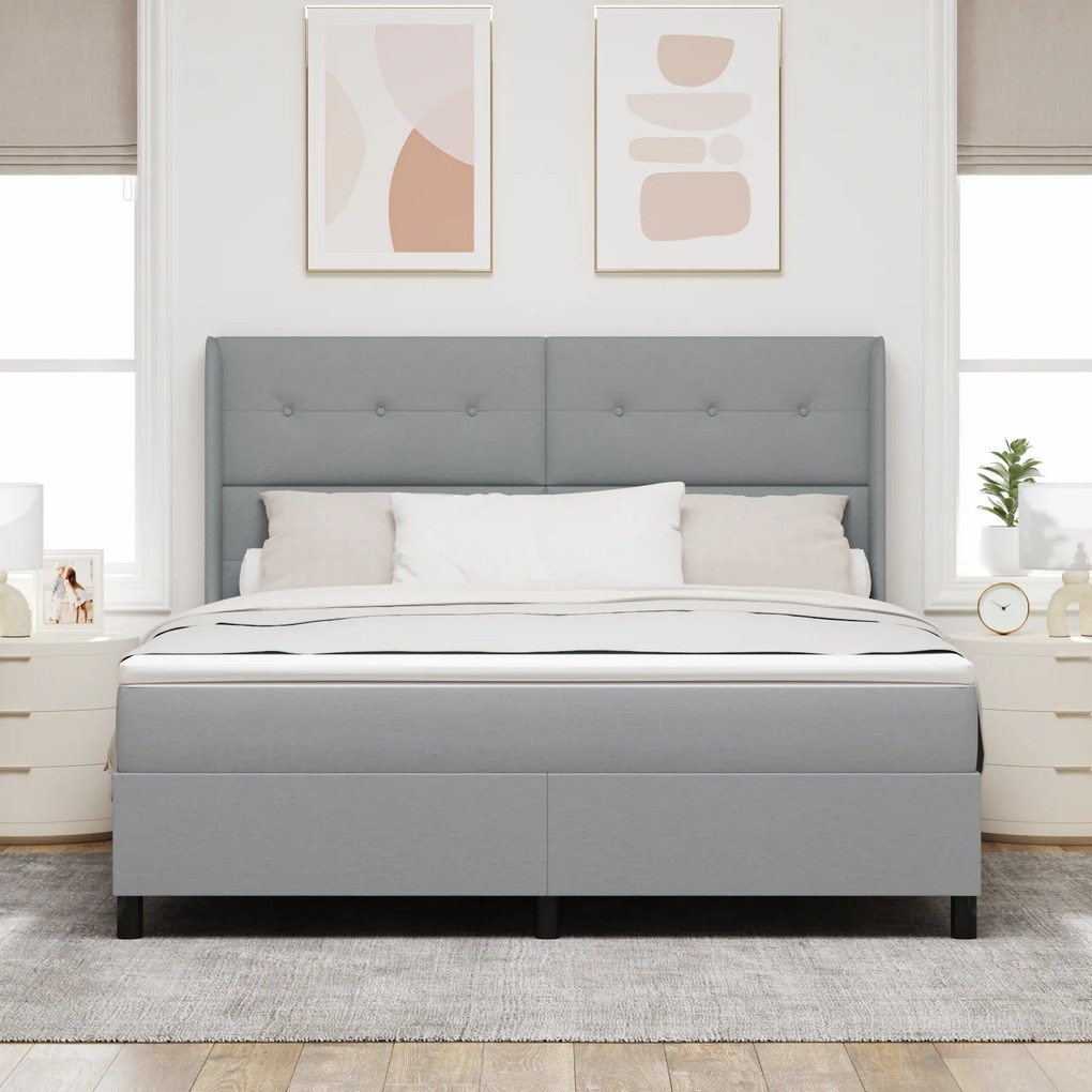 vidaXL Κρεβάτι με Στρώμα Γκρι 180 x 200 cm