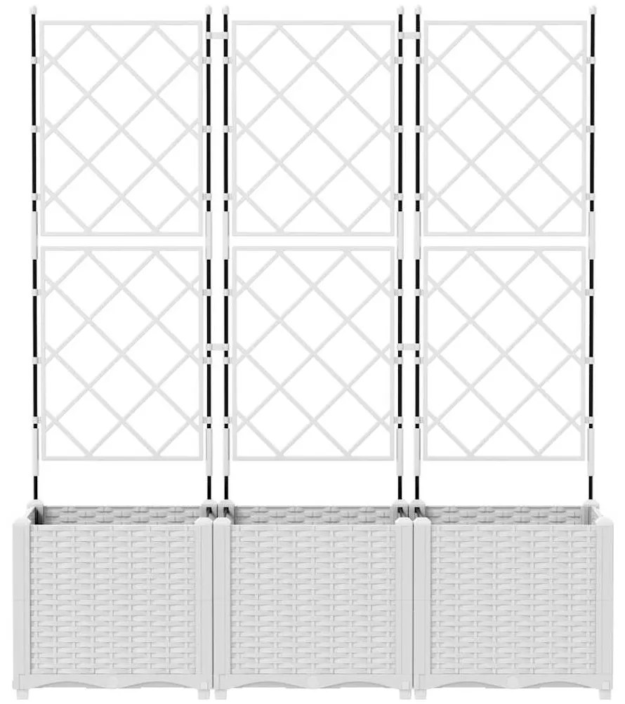 vidaXL Κηποτινάκι με Τρέλα 3 pcs Λευκό 120 x 40 x 143 εκ. PP