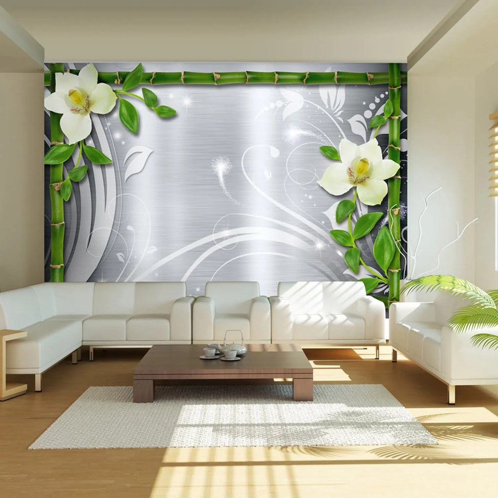 Φωτοταπετσαρία - Bamboo and two orchids 400x280