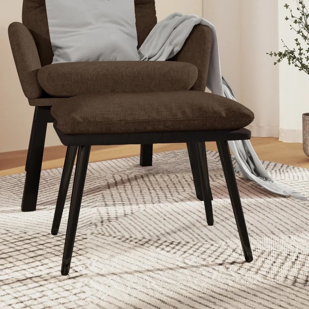 vidaXL Υποπόδιο Καφέ 45 x 29,5 x 39 εκ. Ύφασμα & Συνθετικό Δέρμα