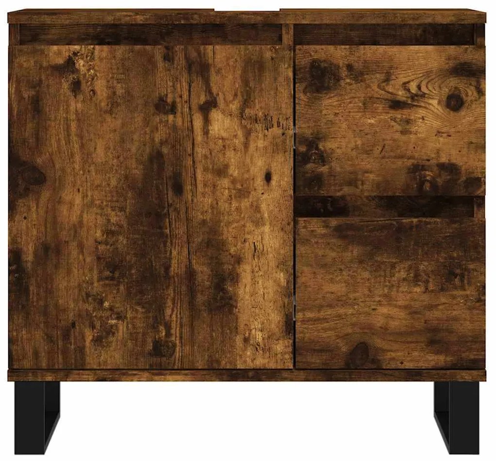 vidaXL Ντουλάπι Μπάνιου Καπνιστή Δρυς 65x33x60 εκ. Επεξεργασμένο Ξύλο