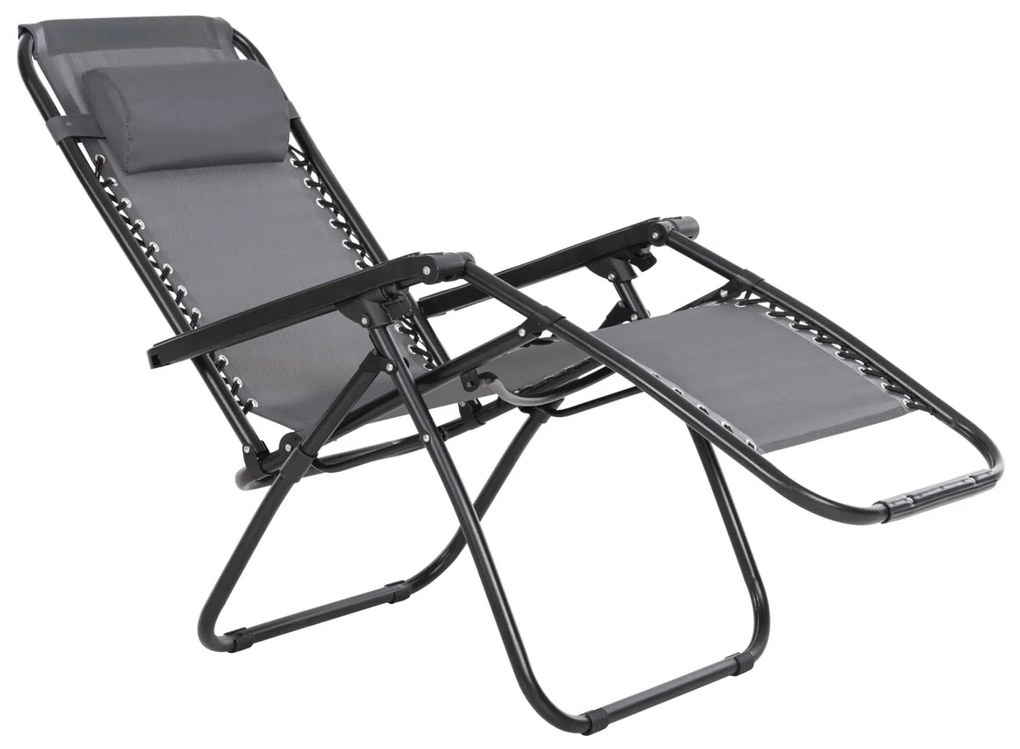 Καρέκλα - Πολυθρόνα COMPANION RELAX C5095.11 Μαύρο Μέταλλο με Γκρί Textiline 67x145x110Υεκ. 2αδα 67x145x110 εκ.