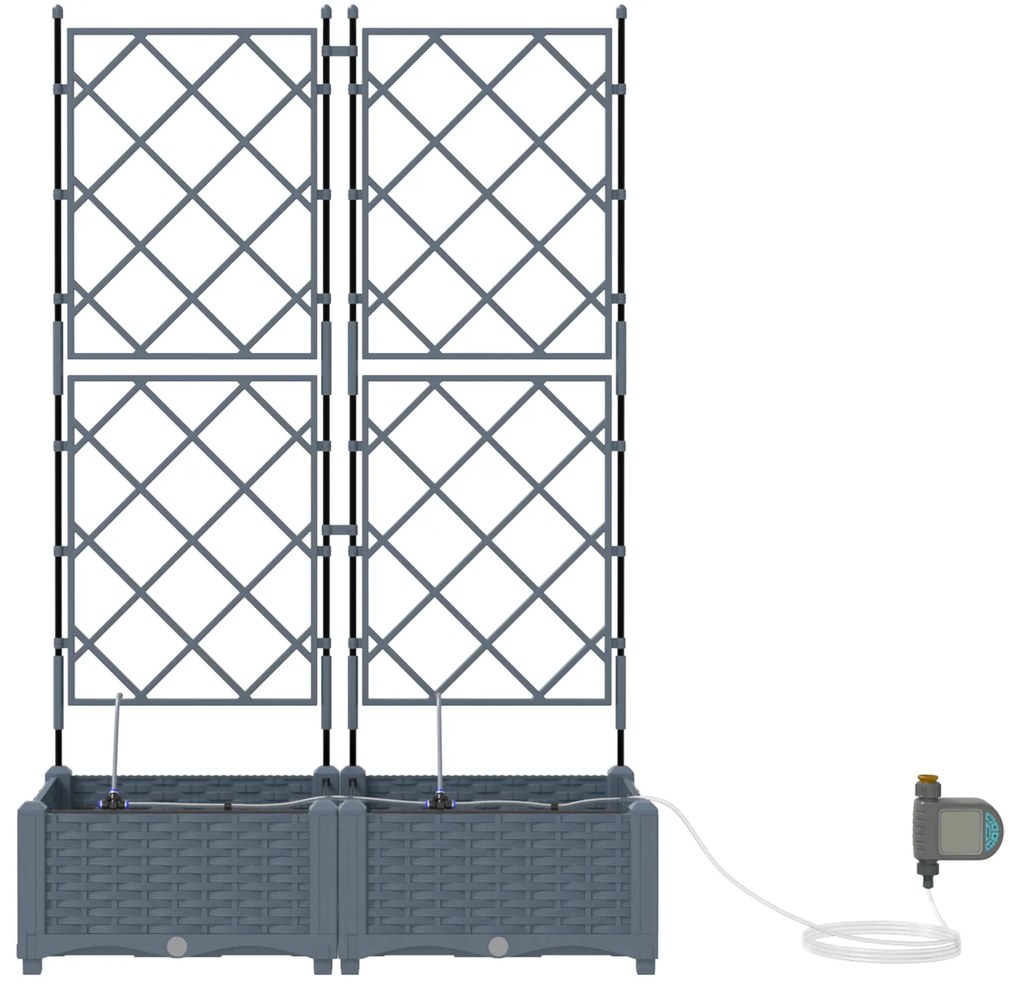 vidaXL Γλάστρες Κήπου 1 τεμ Ανοιχτό γκρι 80 x 40 x 126 cm Πλαστικό