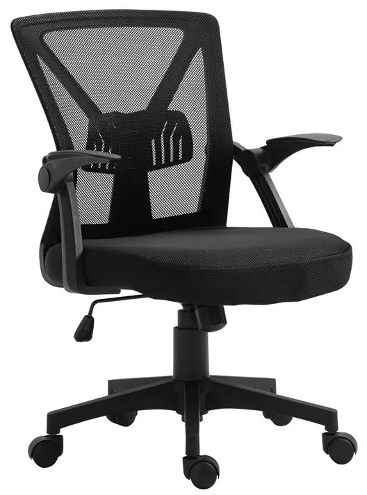 WOODWELL ΕΟ208,1BF2130 Πολυθρόνα Γραφείου Ανακλινόμενα Μπράτσα - Mesh Μαύρο 61x57x91/101cm ΕΟ208,1