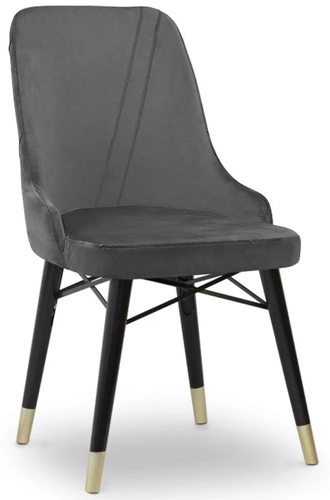 Καρέκλα Τραπεζαρίας Floria 0222818 54x48x91cm Grey-Black Velvet, Wood