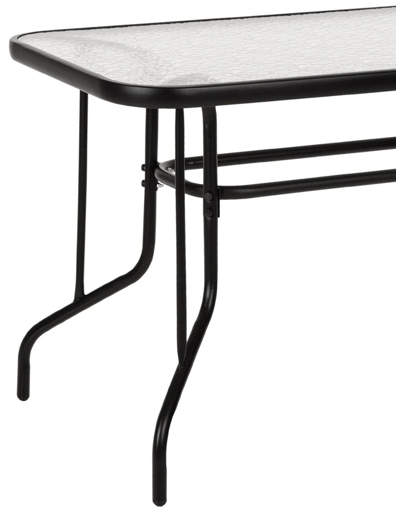 Σετ Τραπεζαρίας Κήπου ADAM C21220 5τεμ. Μεταλλικές Καρέκλες & Τραπέζι Μαύρο 110x60εκ. 110x60x71 εκ.