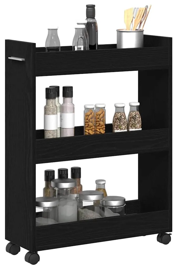 vidaXL Ντουλαπιού Μαύρη δρυς 60 x 22 x 79 εκ Επεξεργασμένο ξύλο