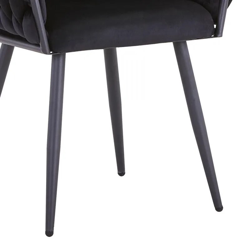 Καρέκλα Vivian μαύρο βελούδο-πόδι μαύρο μέταλλο 61x55x80εκ 2αδα 61x55x80 εκ.