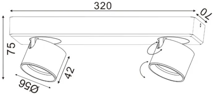 Επιτοίχιο Φωτιστικό LED Pluto 2φωτο-Leuko