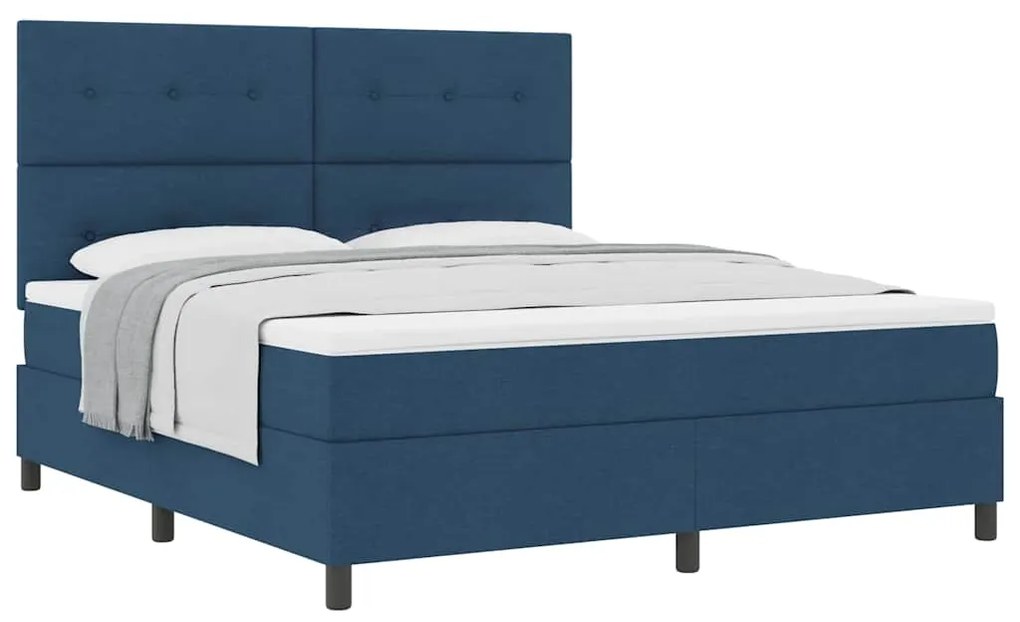 vidaXL Κρεβάτι με ελατήρια με στρώμα Μπλε 180 x 200 cm ύφασμα