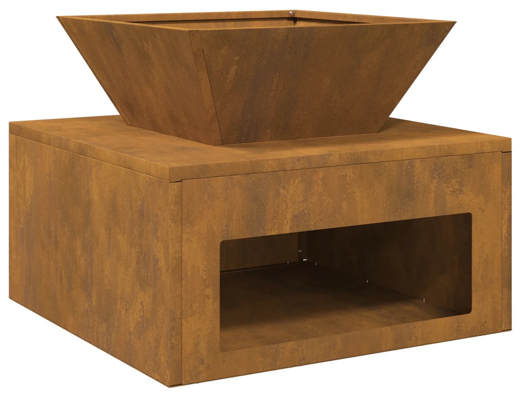 vidaXL Φωτιά 50 x 50 x 40 cm από Corten Ατσάλι
