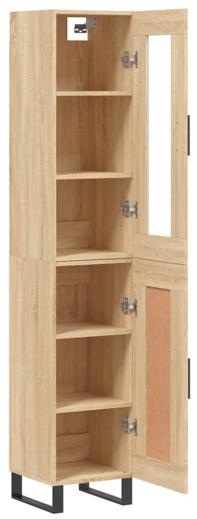 vidaXL Μπουφές Sonoma δρυς 34,5 x 34 x 180 εκ. από Επεξεργασμένο Ξύλο