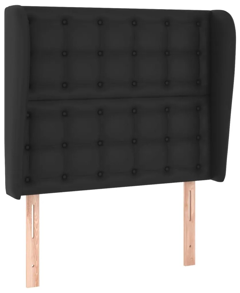 Κεφαλάρι με Πτερύγια Μαύρο 83x23x118/128 εκ. Συνθετικό Δέρμα 3118028