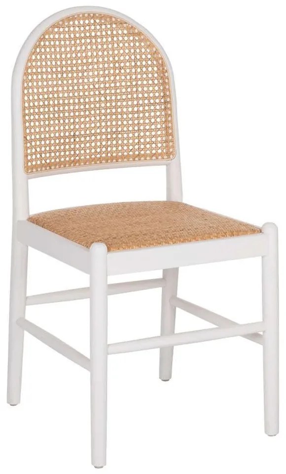 Καρέκλα HM9407.03 43x50x87cm Από Οξιά Rattan White-Beige Rattan,Ξύλο